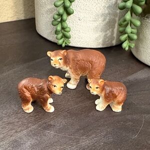 Brown Bone China Bear Animal Figurines